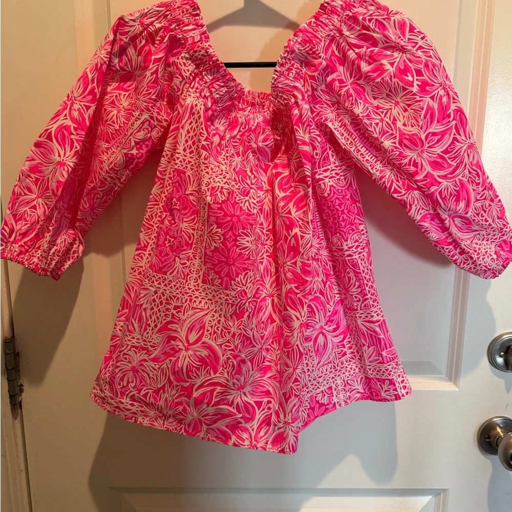 Lilly Pulitzer Pink and White Floral Top - Picture 3 of 3